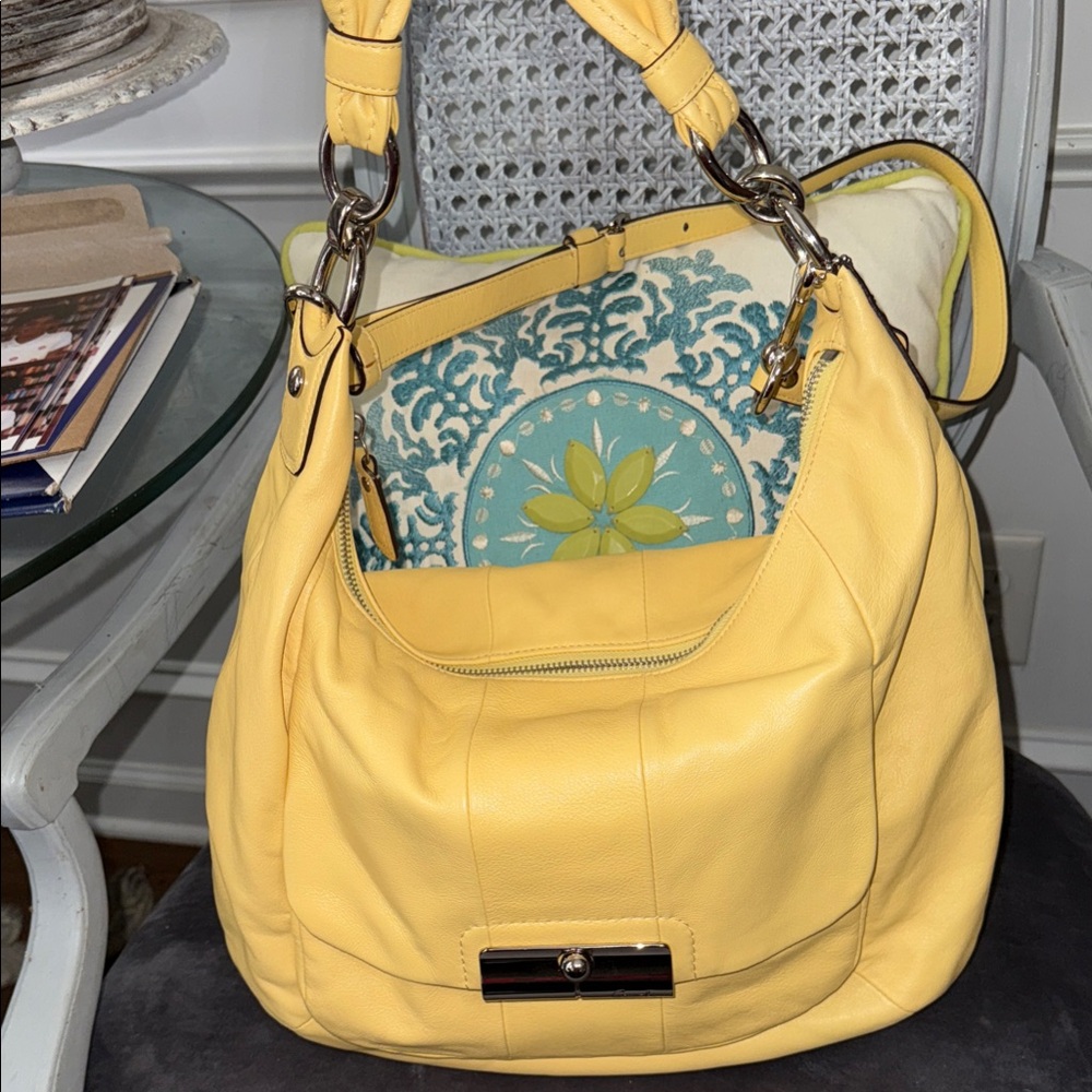 Coach Yellow Leather Hobo Bag